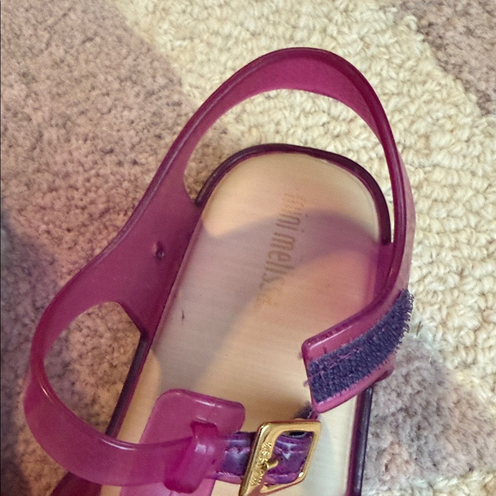 Mini Melissa Magenta Jelly Sandals with Yellow Popsicles - Picture 4 of 4